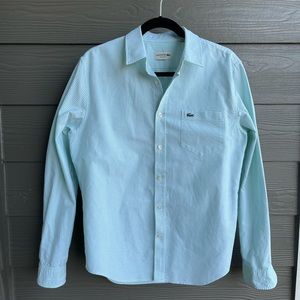 LACOSTE stripped buttondown shirt.100%cotton.Sz M